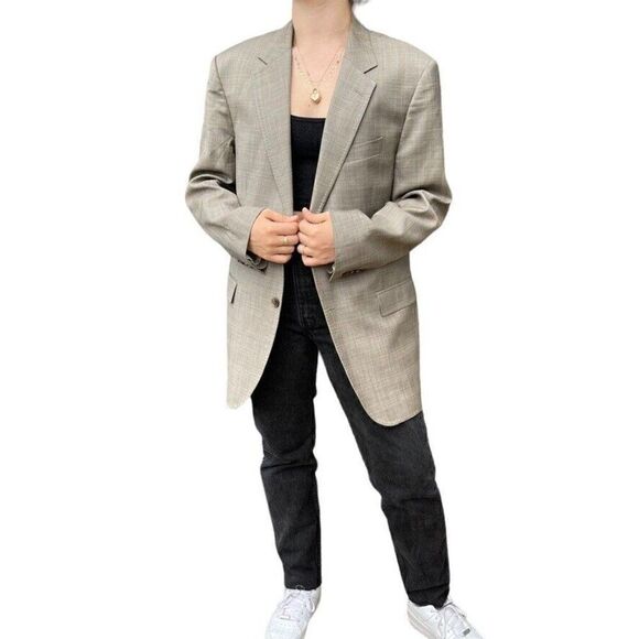 Vintage Mens Dolce & Gabbana Light Brown Wool Blend Preppy Sport Coat Blazer - Picture 1 of 12